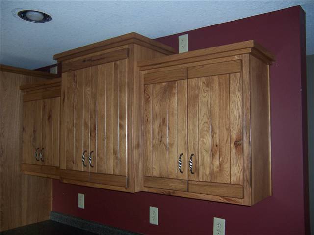 Rustic hickory wood with medium brown stain