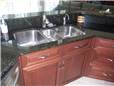 Granite countertop with a stainless undermount sink