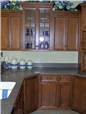 Cabinet style - full overlay / Door & drawer front style - flat panel, miter corner / Glass doors with standard mullions