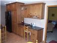 Desk with upper storage/organization cabinet in quartersawn white oak