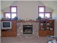 Fireplace mantel/Bookshelves/TV/Storage - stained hickory