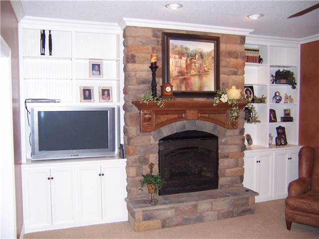 Bookshelves/TV/Storage/Fireplace mantel - painted & stained