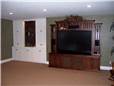 Home theater - hickory stained & glazed / Storage & bookshelves - painted