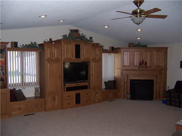 Home theater/fireplace enclosure/mantel - stained oak