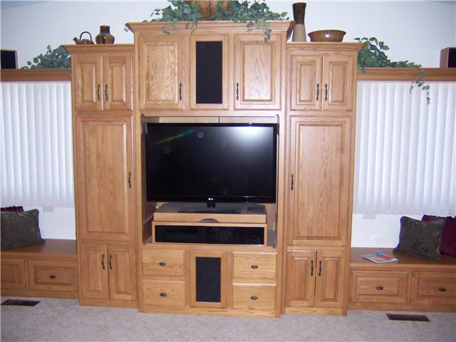 Home theater - stained oak