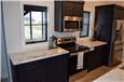 Stained hickory cabinets - laminate countertops - slab fronts