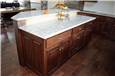 Rustic hickory with dark stain - Quartz countertops