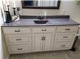 Painted and glazed cabinet - cultured granite countertop