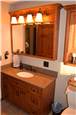 Stained hickory cabinets - Quartz countertop