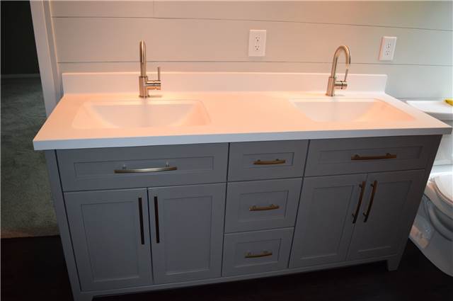 Painted cabinet - cultured marble countertop